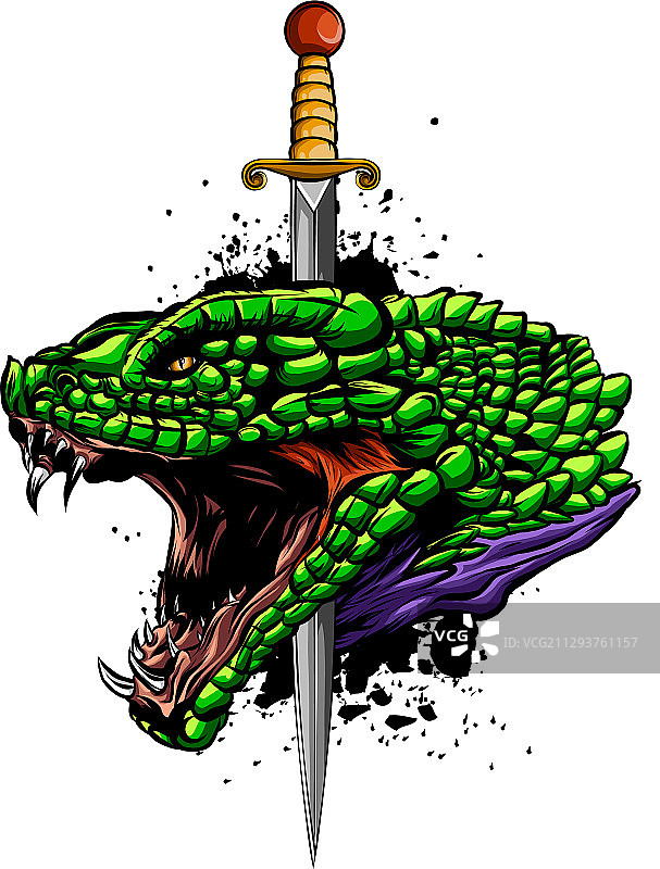 蛇头与刀艺术图片素材