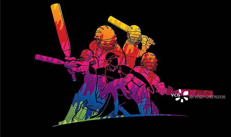 板球运动员卡通形象图片素材