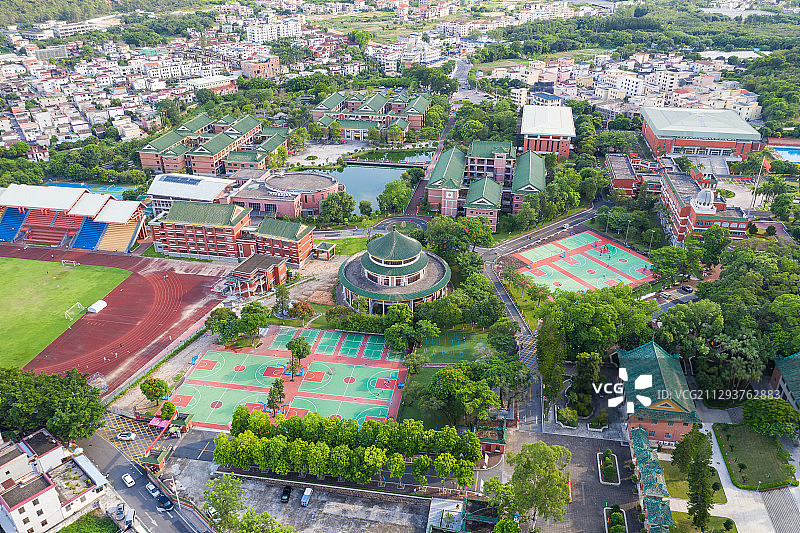中山市中山纪念中学航拍图图片素材
