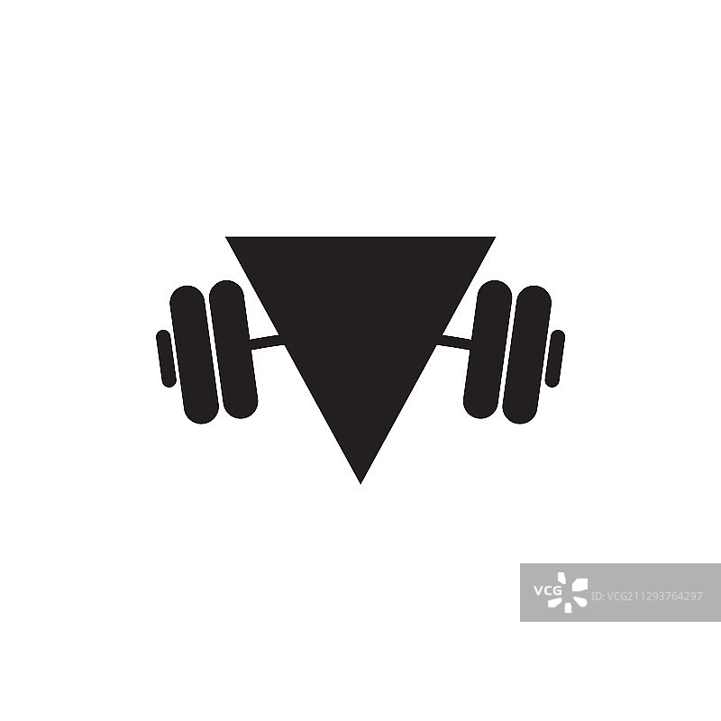 使用杠铃的健身房logo设计图片素材