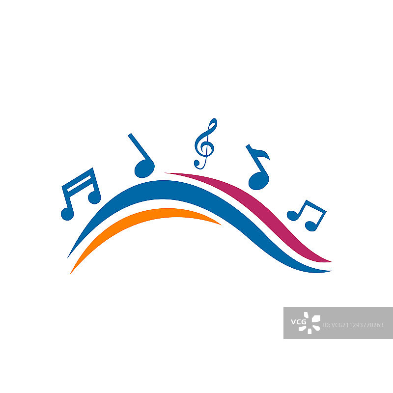 音符交响乐图标Logo设计模板图片素材