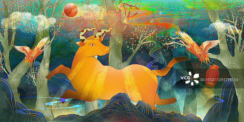 2021牛年气壮山河牛年行大运图片素材