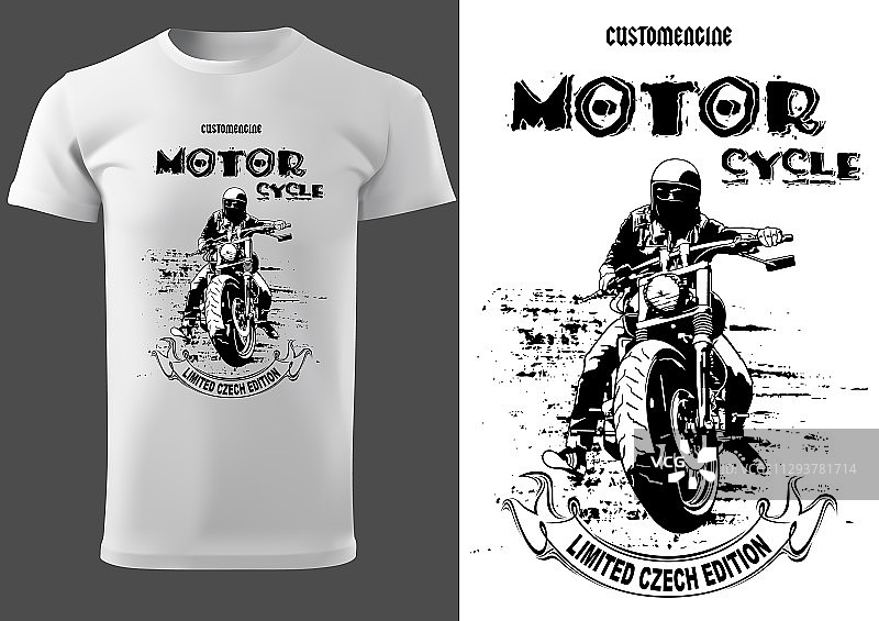摩托车手T恤设计图片素材
