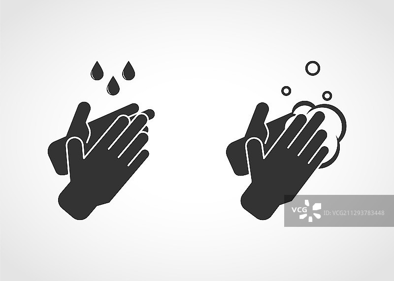 用肥皂洗手进行手部消毒图片素材