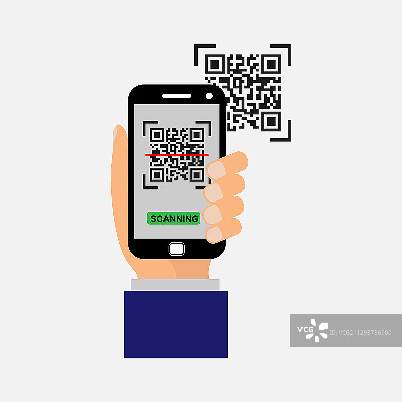 手持智能手机扫描二维码图标图片素材