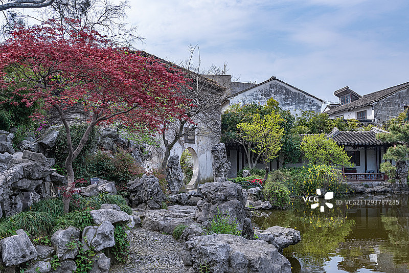 苏州艺圃传统园林风光图片素材