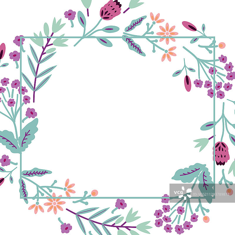 方形花卉背景图片素材