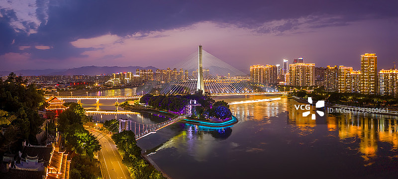 福州江滨夜景三县洲大桥图片素材