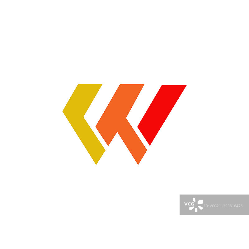 W字母首字母图标标志设计模板图片素材