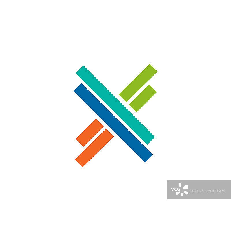 X字母图标Logo设计模板图片素材