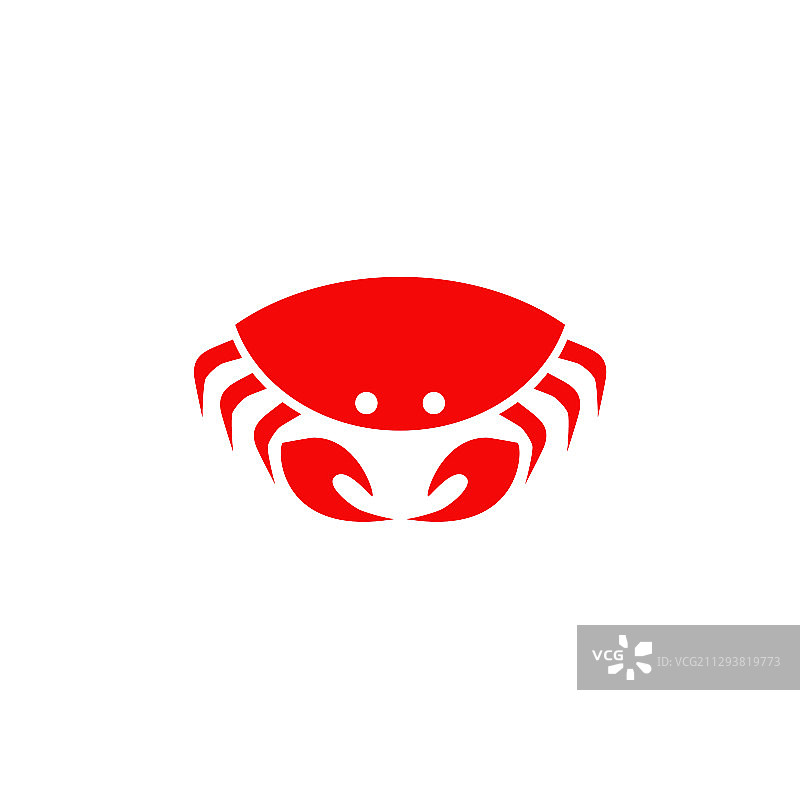 红色螃蟹Logo图标设计模板图片素材