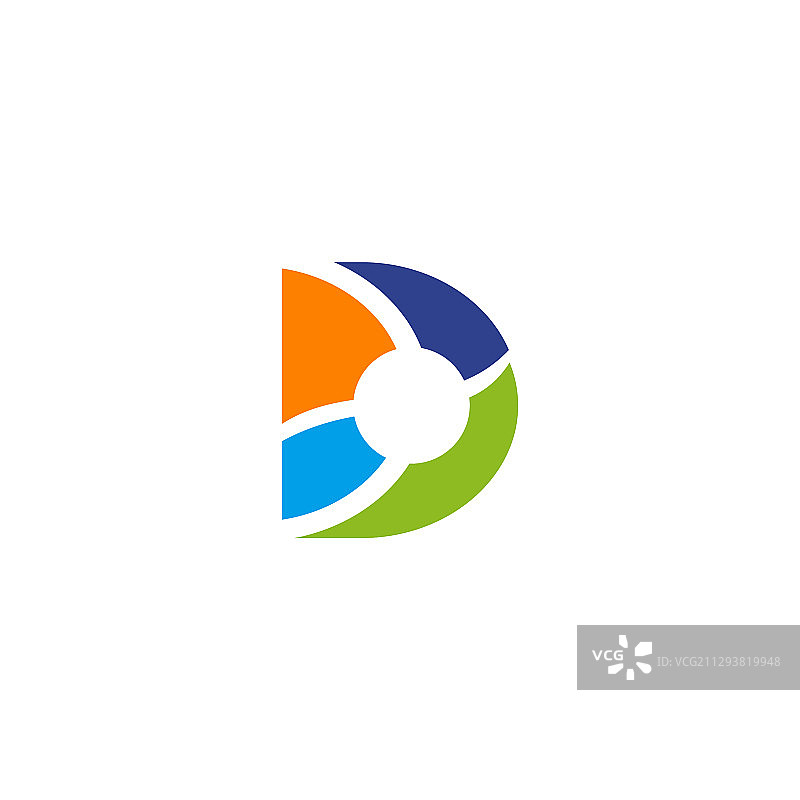 D字母首字母Logo设计模板图片素材