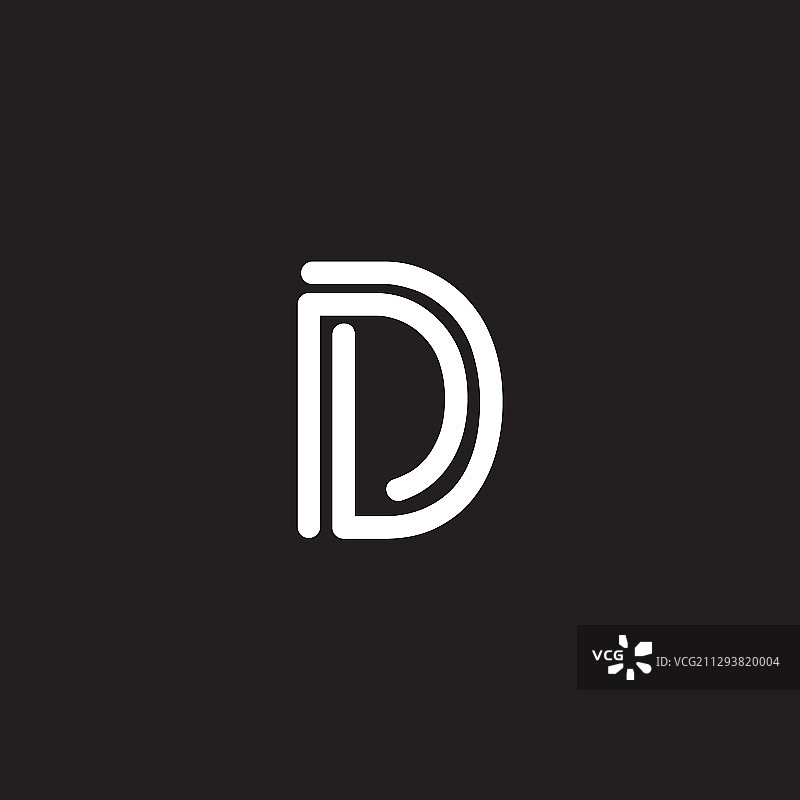 D字母首字母Logo设计模板图片素材