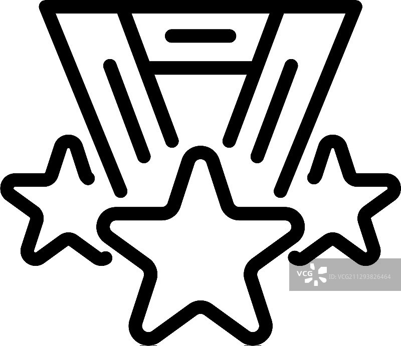 星形奖章轮廓图标图片素材