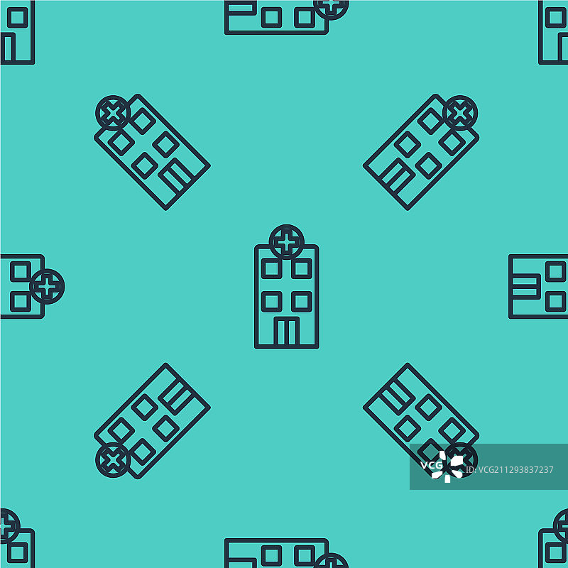 黑色线条医疗医院建筑十字标志图片素材