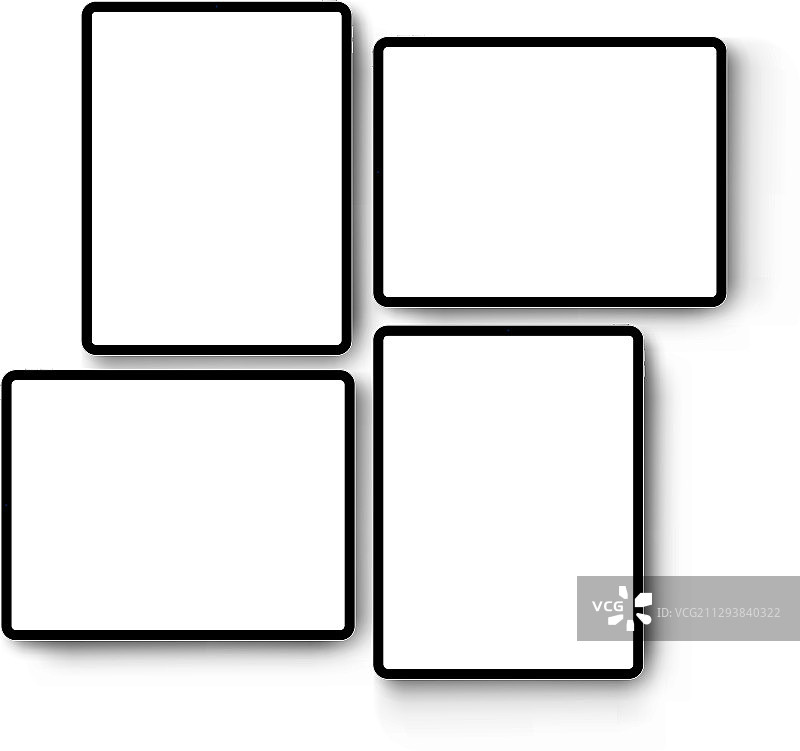 带有水平和垂直屏幕的平板电脑图片素材