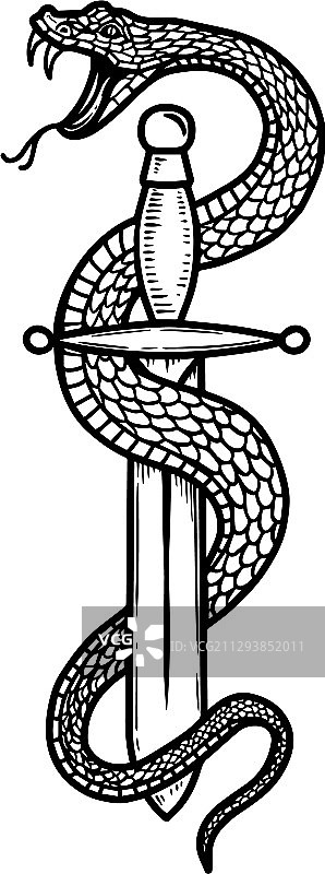 匕首毒蛇复古海报设计图片素材