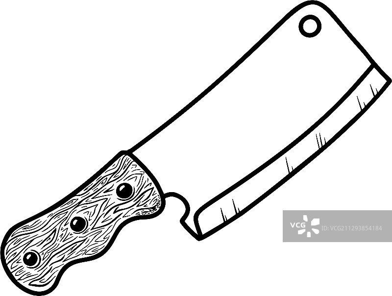 雕刻风格的切肉刀设计元素图片素材