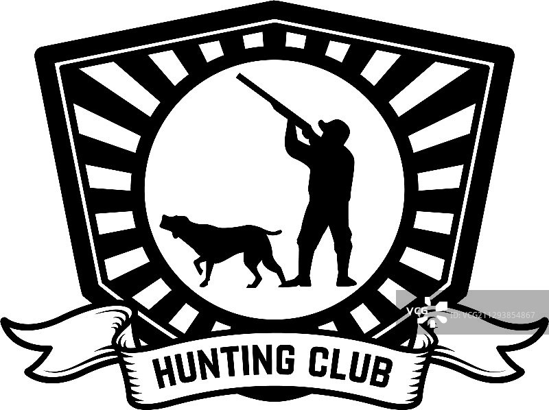 狩猎俱乐部徽章模板：猎人与狩猎图片素材
