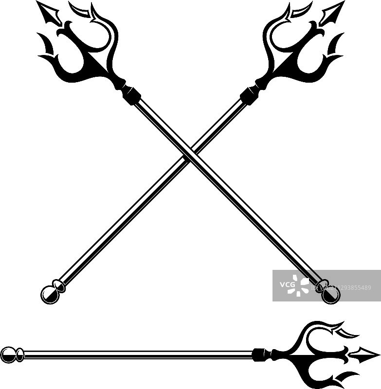 白色背景下的波塞冬三叉戟图片素材