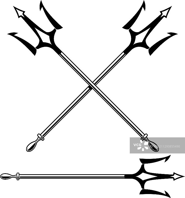 白色背景下的波塞冬三叉戟图片素材