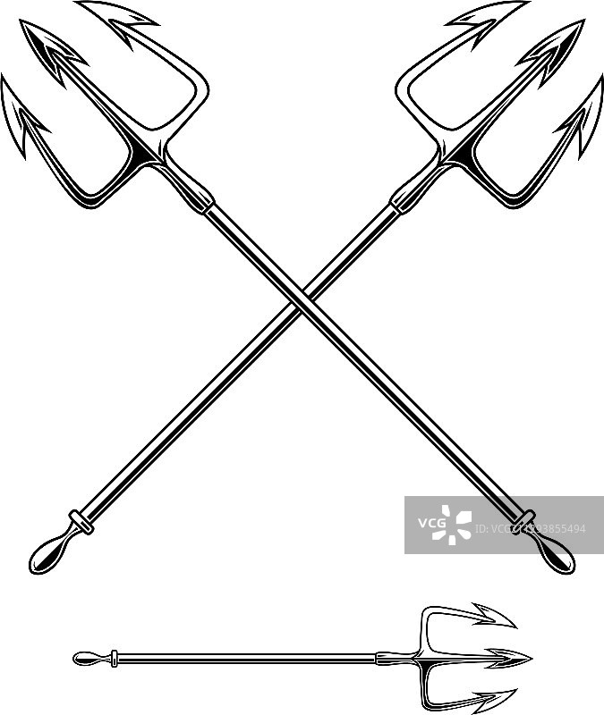 白色背景下的波塞冬三叉戟图片素材