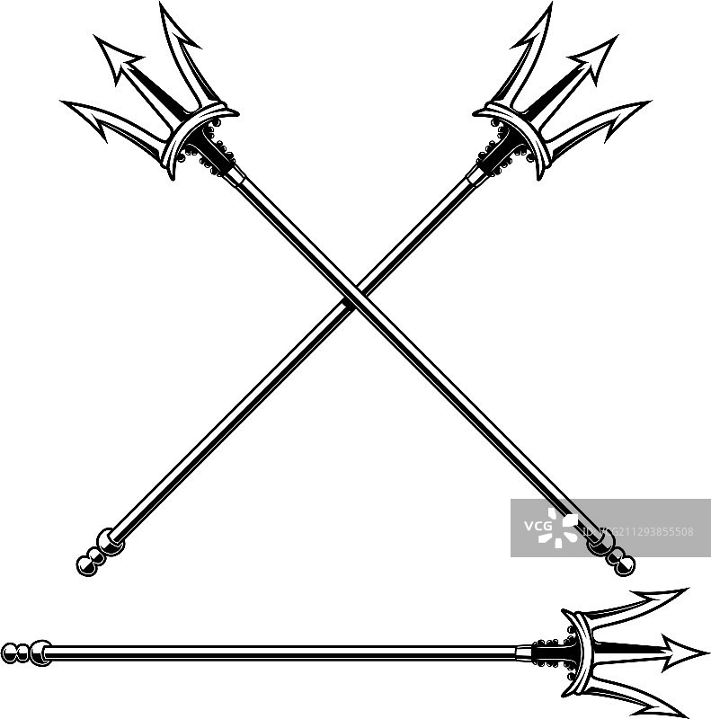 白色背景下的波塞冬三叉戟图片素材