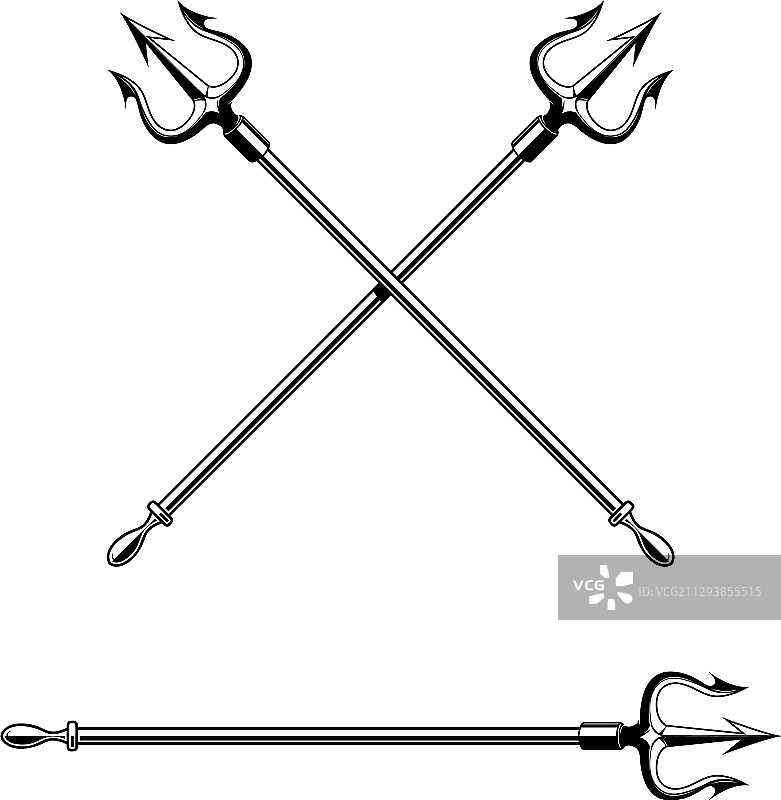 白色背景下的波塞冬三叉戟图片素材