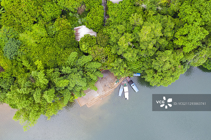 航拍广西左江风光图片素材