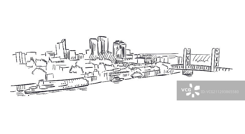 美国加利福尼亚州萨克拉门托景观速写图片素材