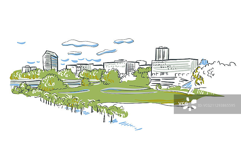 美国佛罗里达州塔拉哈西景观速写图片素材