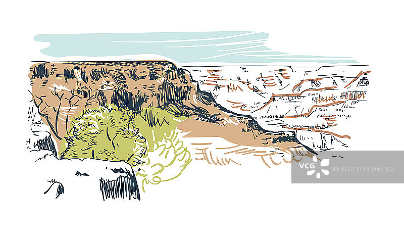 亚利桑那州凤凰城峡谷素描线美国景观图片素材