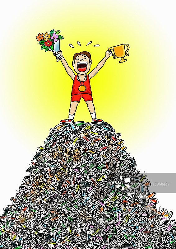 插画：46冠军之路图片素材