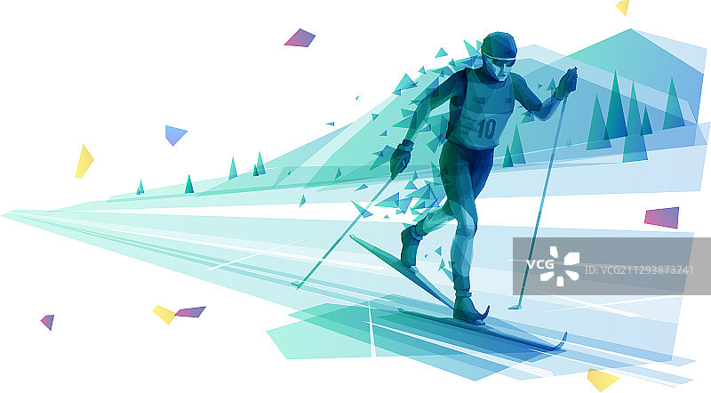 男子滑雪比赛图片素材
