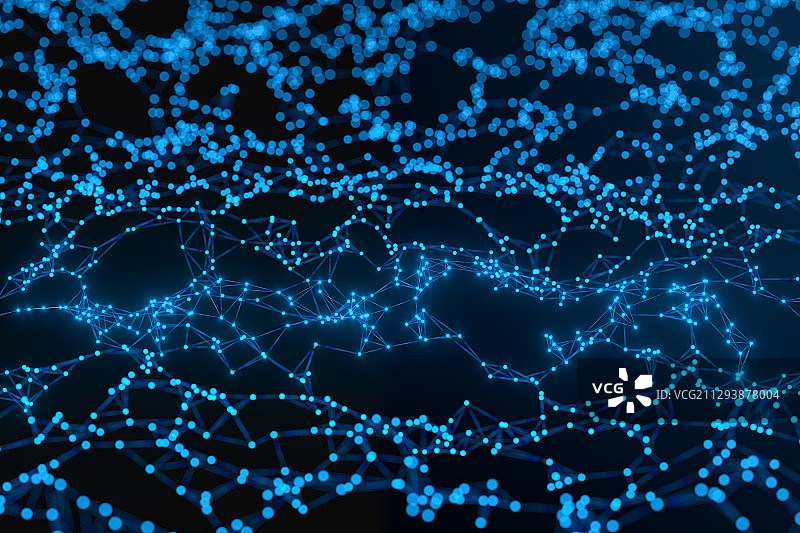 蓝色科技感线条背景 3D渲染图片素材