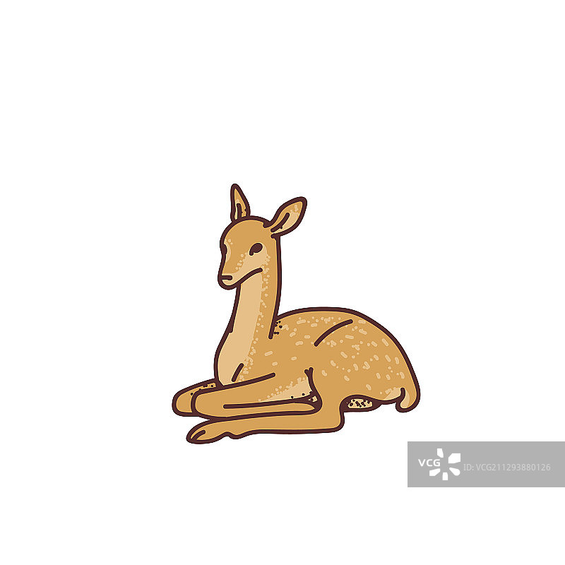 野生幼鹿轮廓素描图片素材