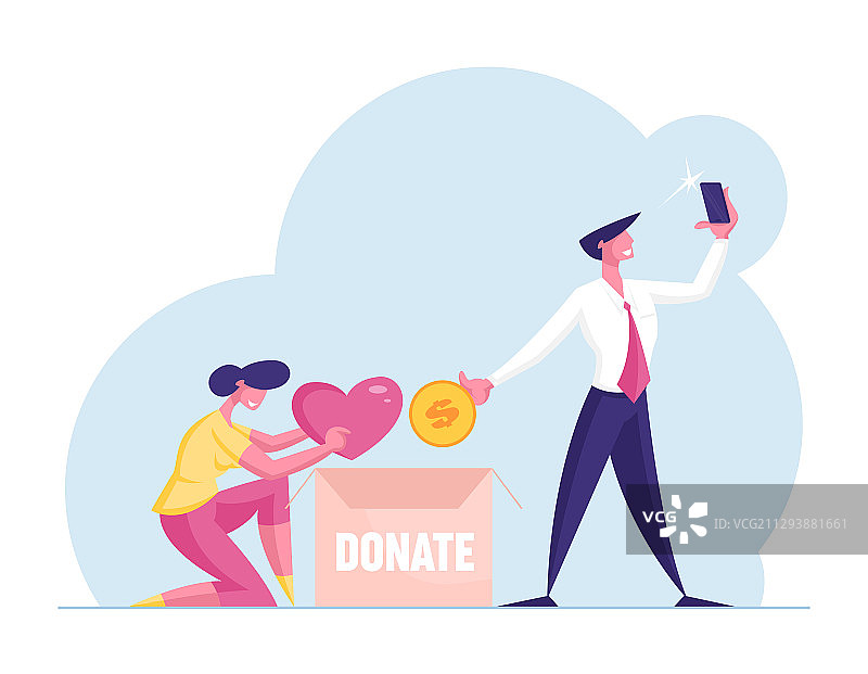 无私奉献：女性的捐赠与利他主义概念图片素材
