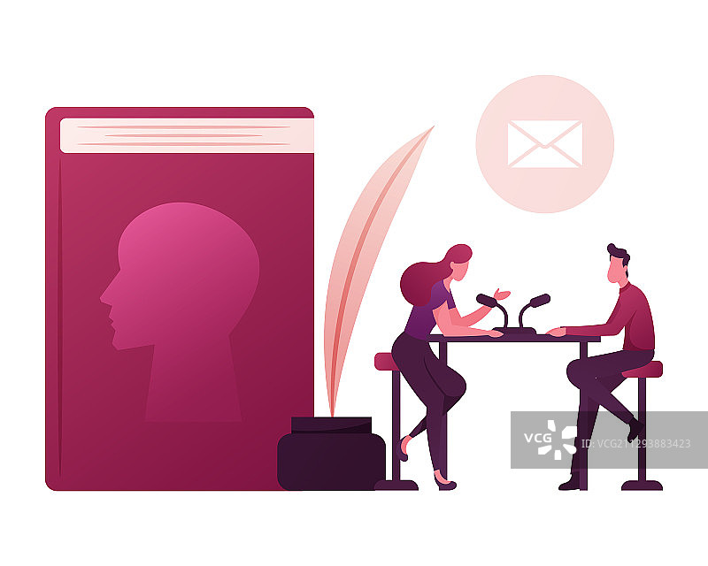 电台女主持人采访图片素材