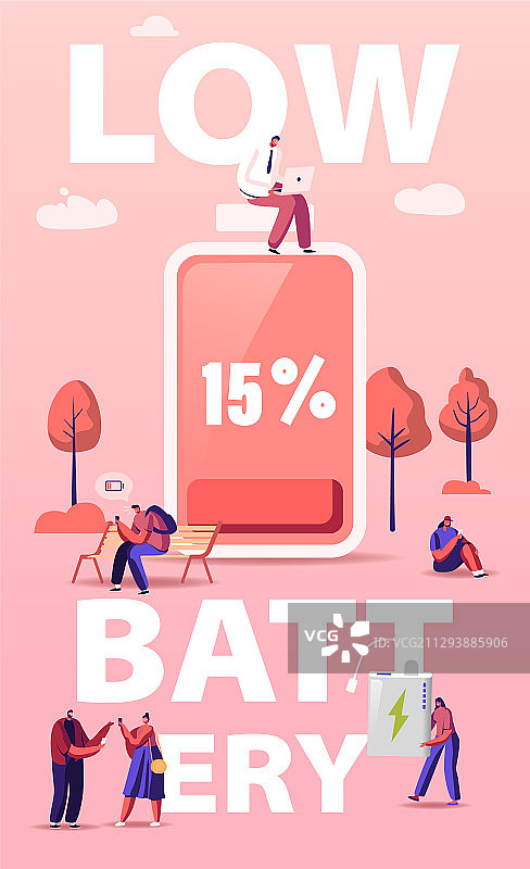 电池电量不足概念人物图片素材