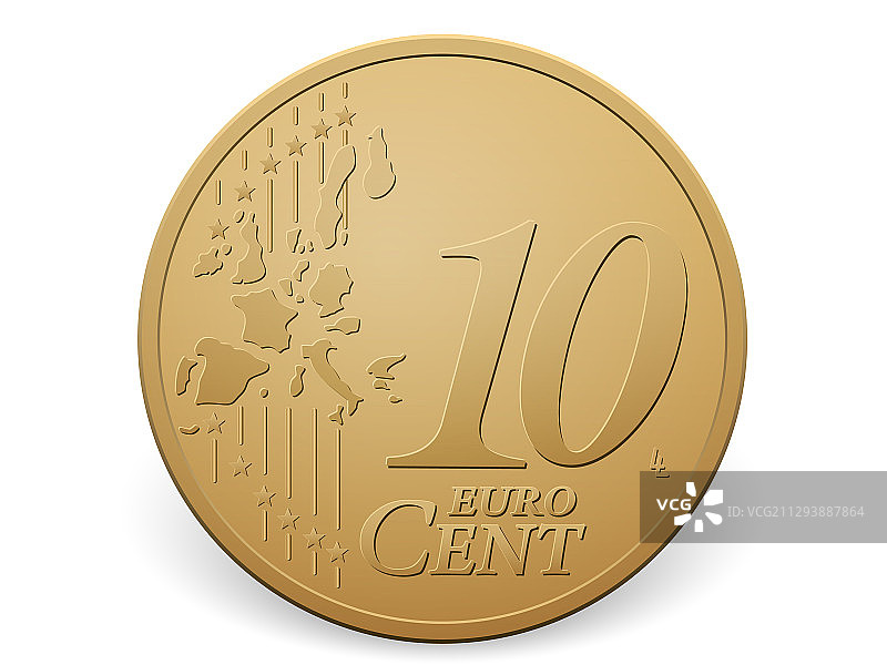 十欧分硬币图片素材