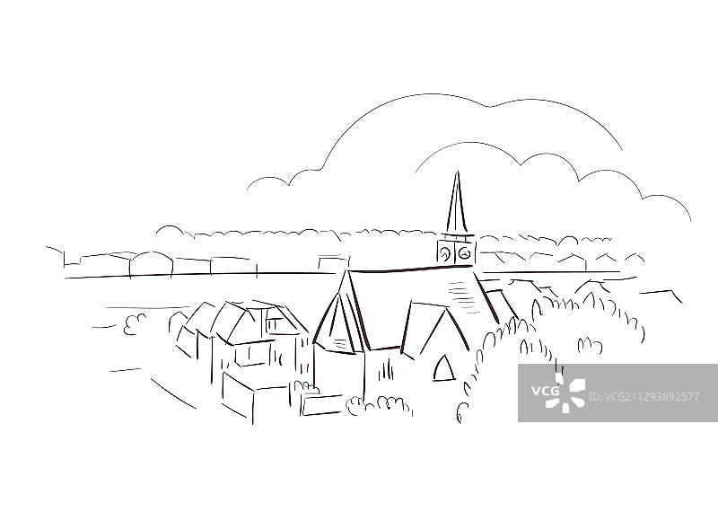 比利时哈瑟尔特城市线条艺术速写图片素材