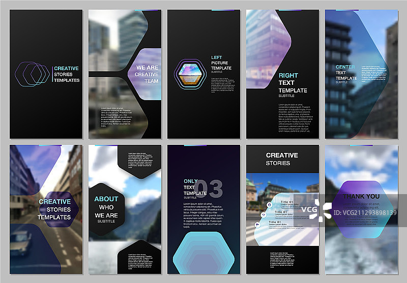 创造性的社交网络故事是垂直设计的图片素材