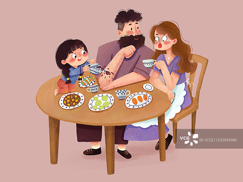 一家人的晚餐时间图片素材