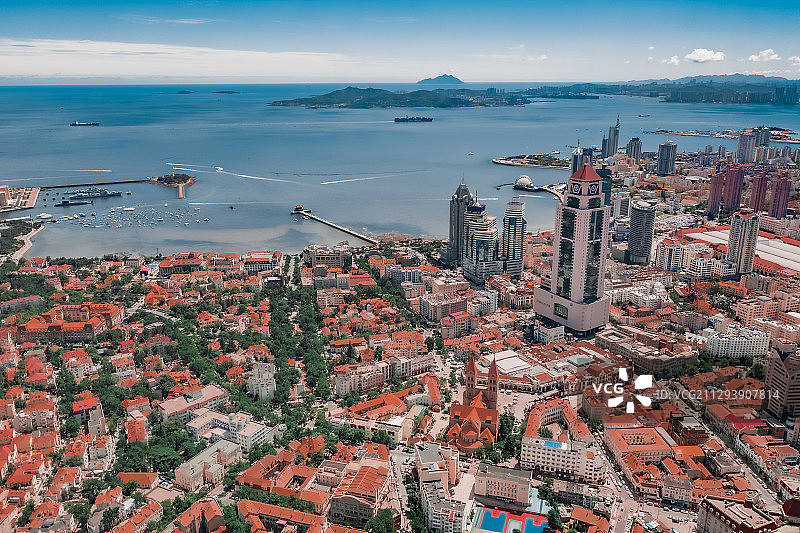 青岛老城区俯视图片素材