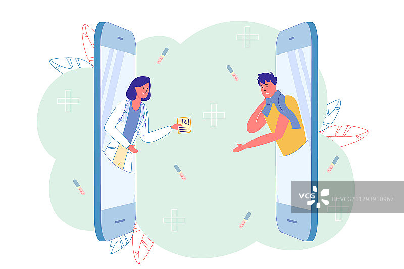 与医生咨询的在线应用程序图片素材