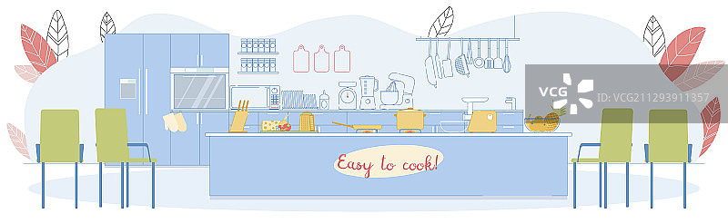 电视节目演播室空厨房图片素材