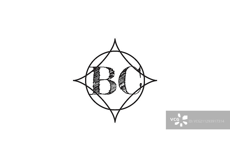 BC首字母组合标志设计模板图片素材