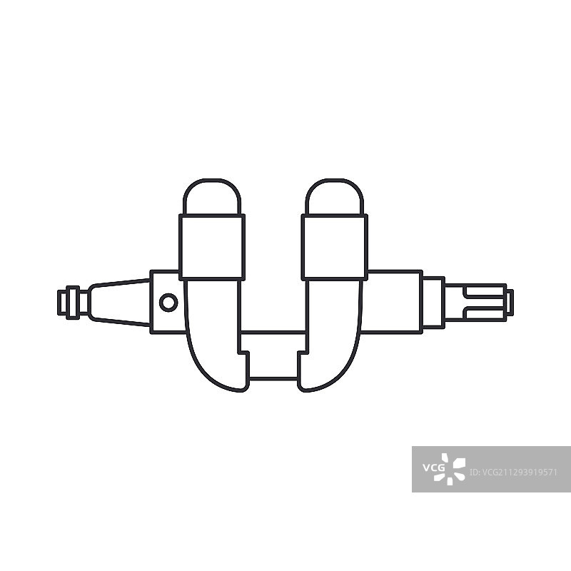汽车摩托车配件线性图标图片素材