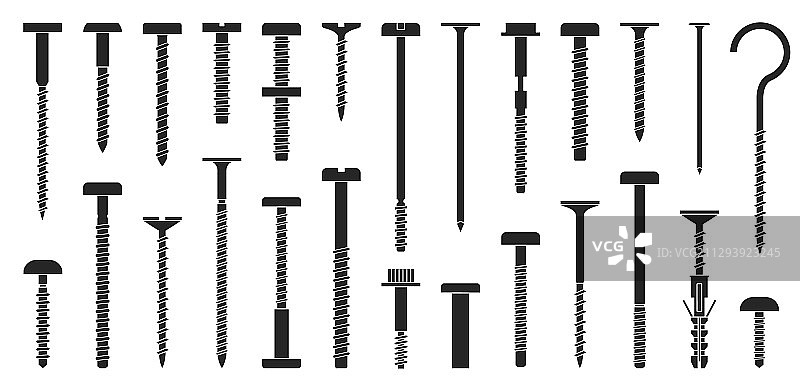 黑色金属紧固件图标图片素材