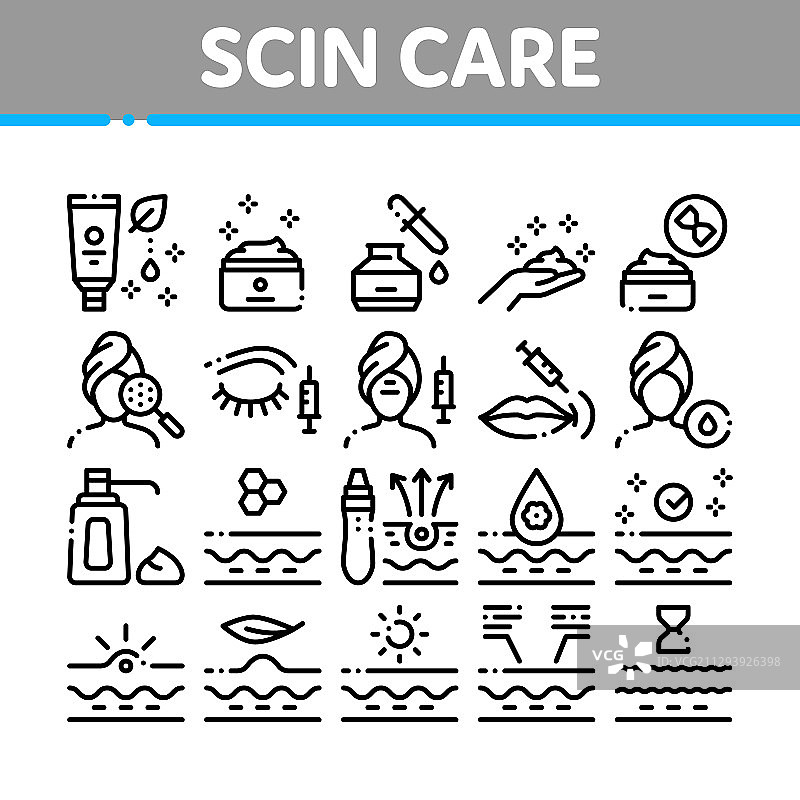 护肤化妆品系列图标集图片素材